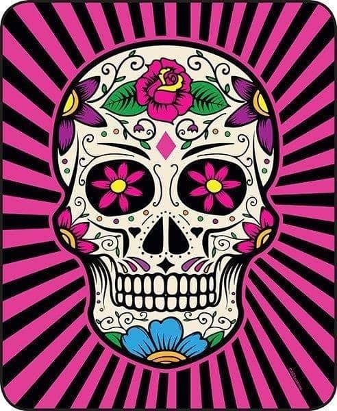 Regal Comfort - Sugar Skull - Plush Decorative Queen Size Blanket