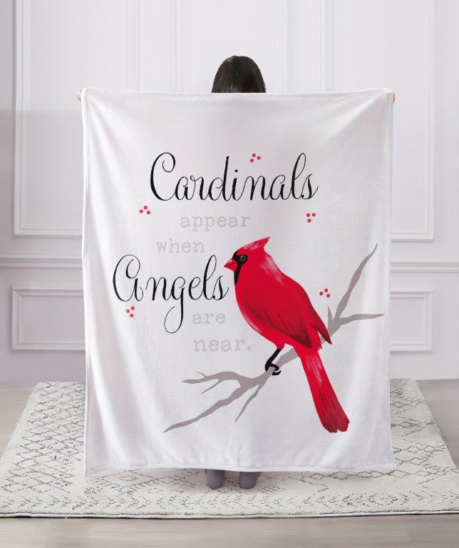 Regal Comfort - Cardinals Appear - Plush Decorative Throw Blanket 50"x60"