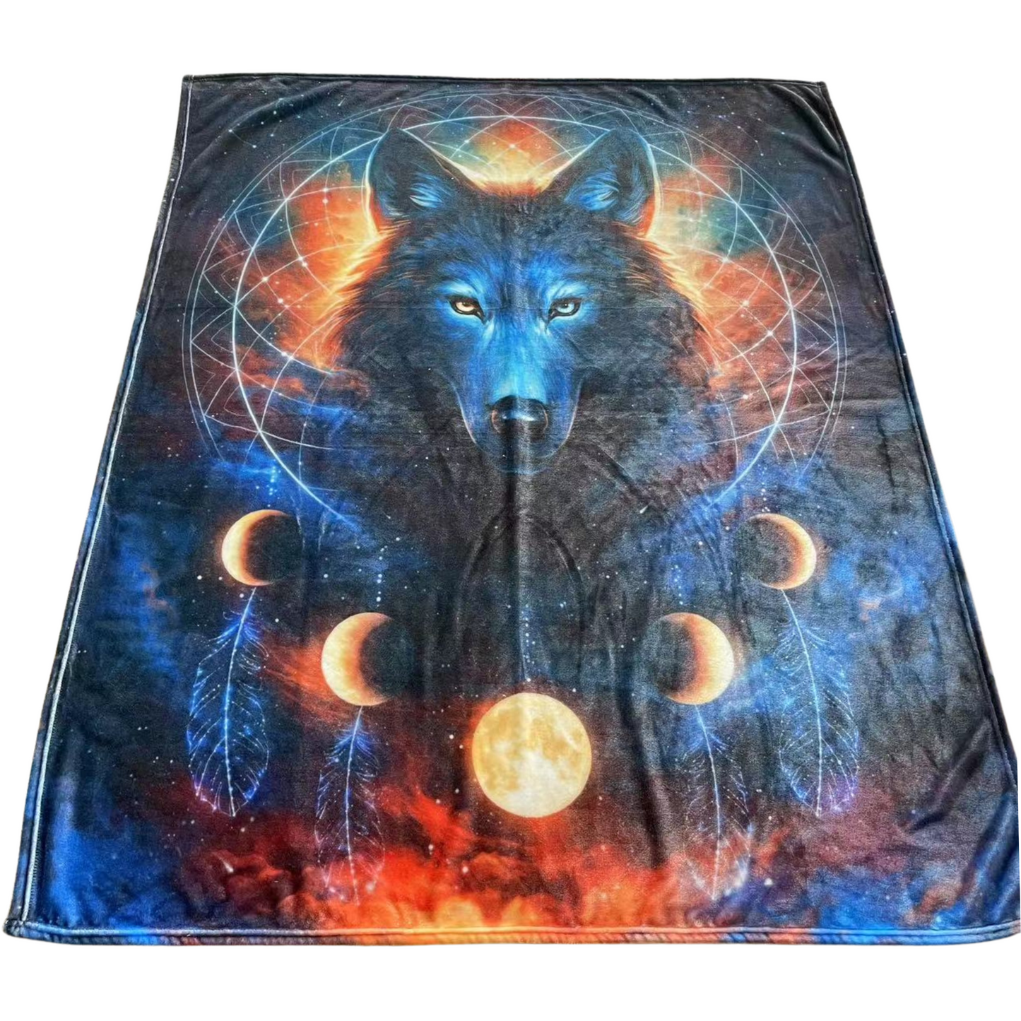 Regal Comfort - Dreamcatcher Wolf - Plush Decorative Throw Blanket 50"x60"