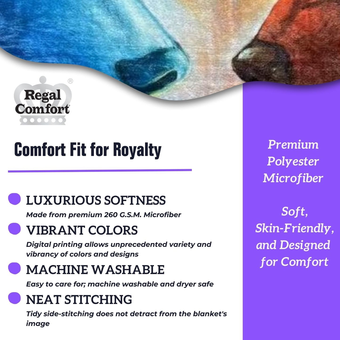 Regal Comfort - Fire and Ice - Plush Decorative Throw Blanket 50"x60"