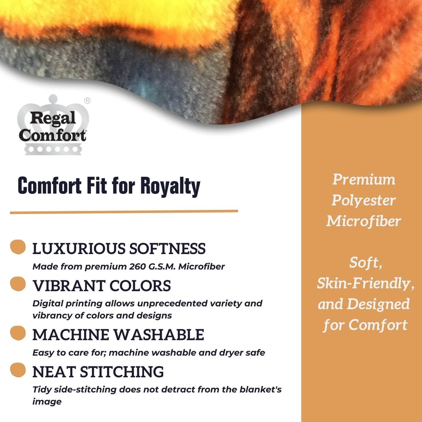 Regal Comfort - Night Guardian - Plush Decorative Throw Blanket 50"x60"