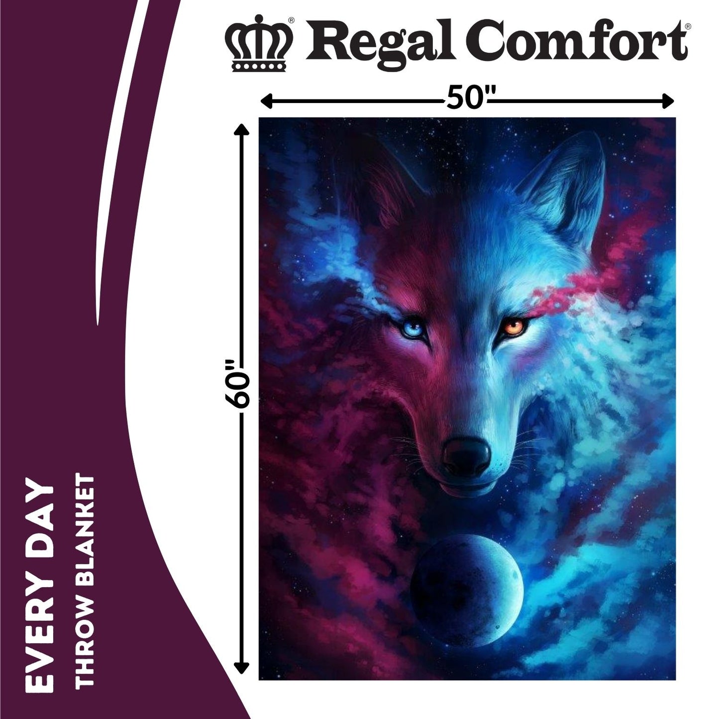 Regal Comfort - Where Light and Dark Meet - Plush Decorative Throw Blanket 50"x60"