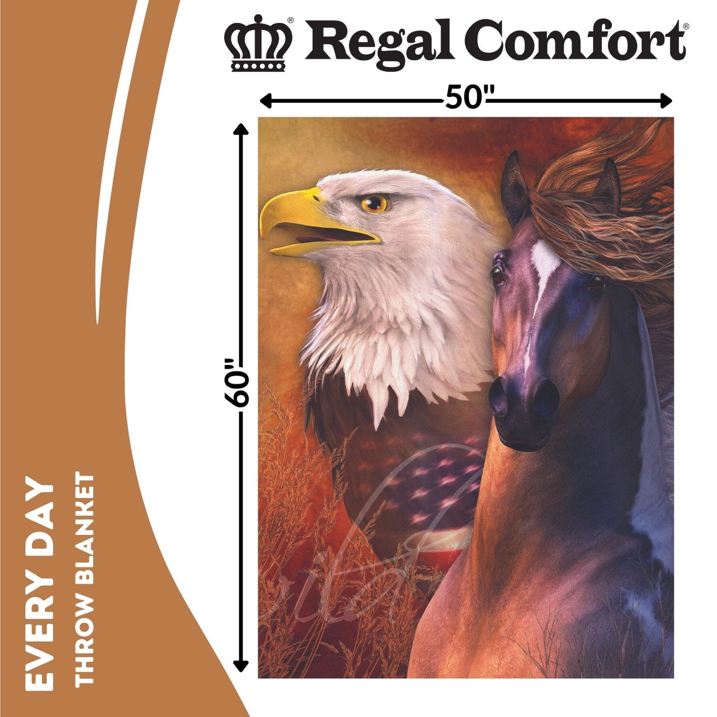Regal Comfort - Freedom - Plush Decorative Throw Blanket 50"x60"