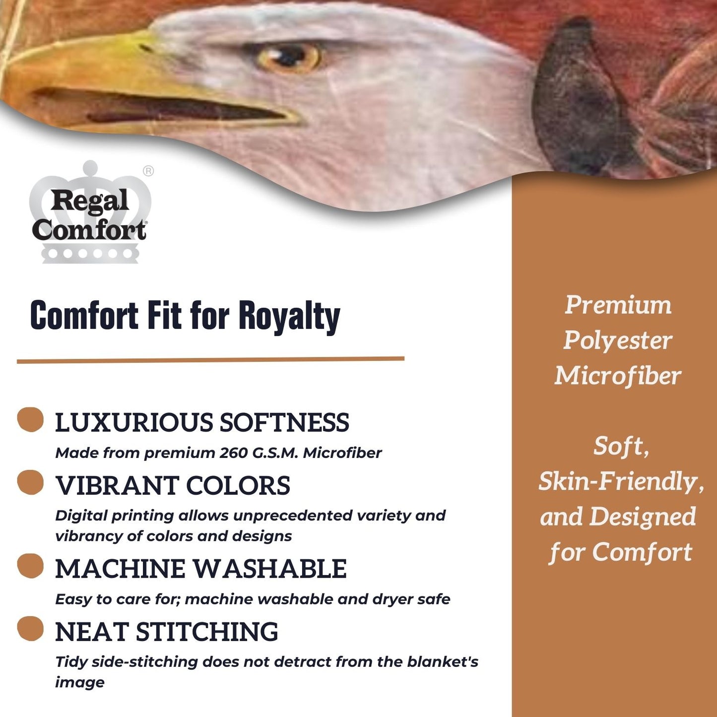 Regal Comfort - Freedom - Plush Decorative Throw Blanket 50"x60"
