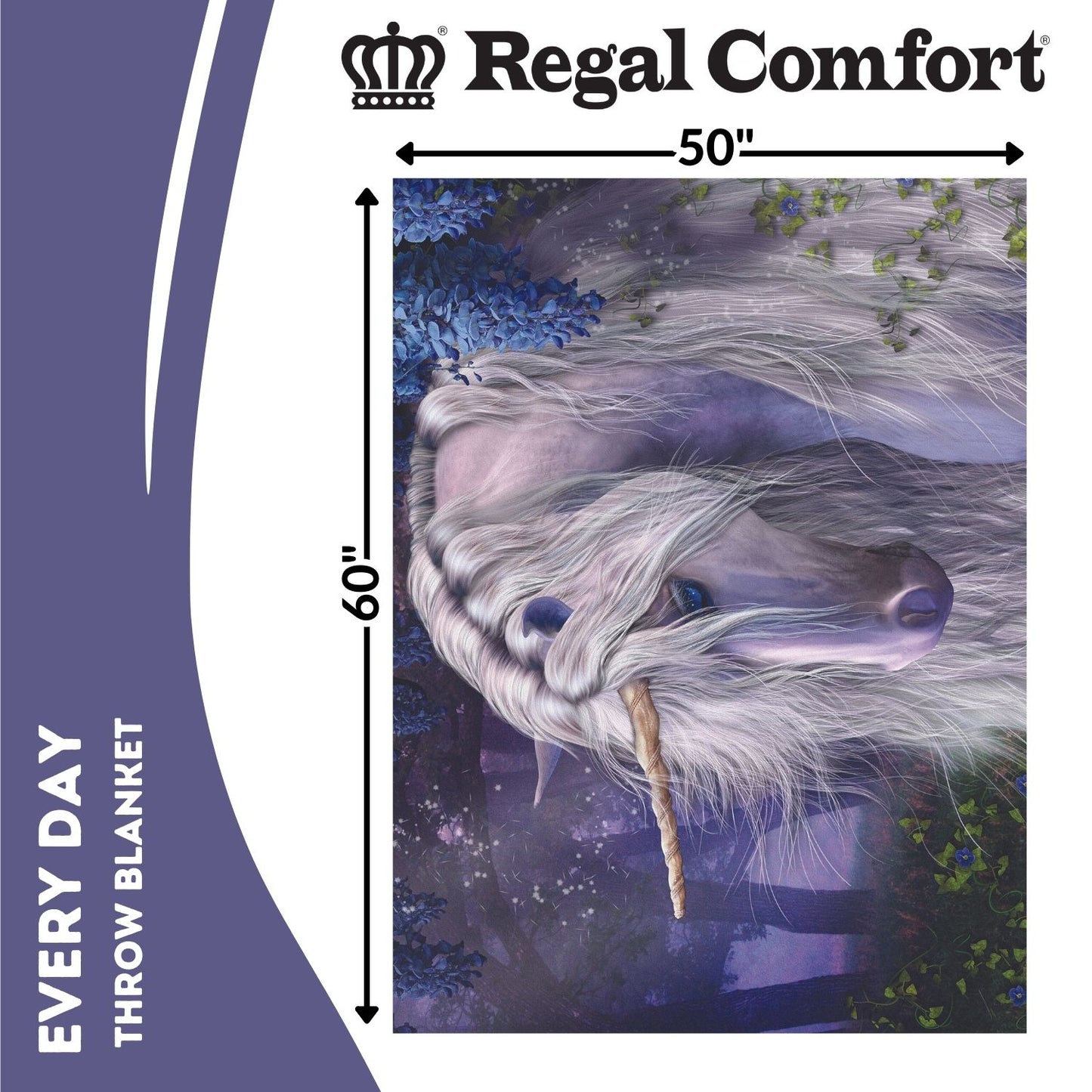 Regal Comfort - Moonlight Serenade - Plush Decorative Throw Blanket 50"x60"