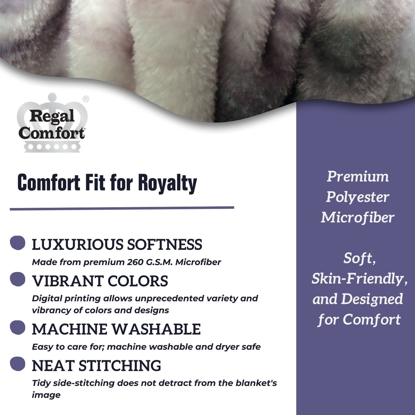 Regal Comfort - Moonlight Serenade - Plush Decorative Throw Blanket 50"x60"