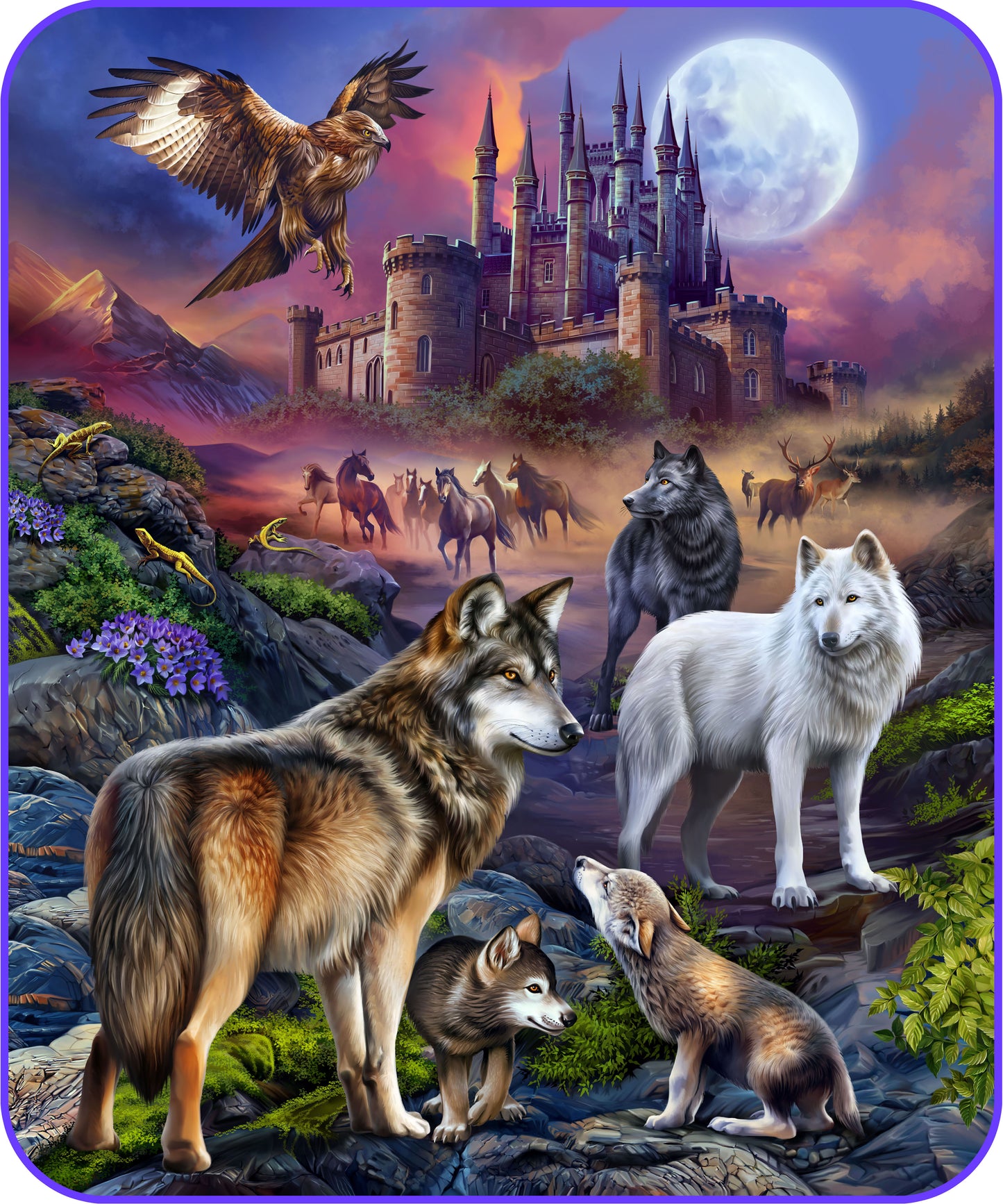Regal Comfort - Wolf Fantasy - Plush Decorative Throw Blanket 50"x60"