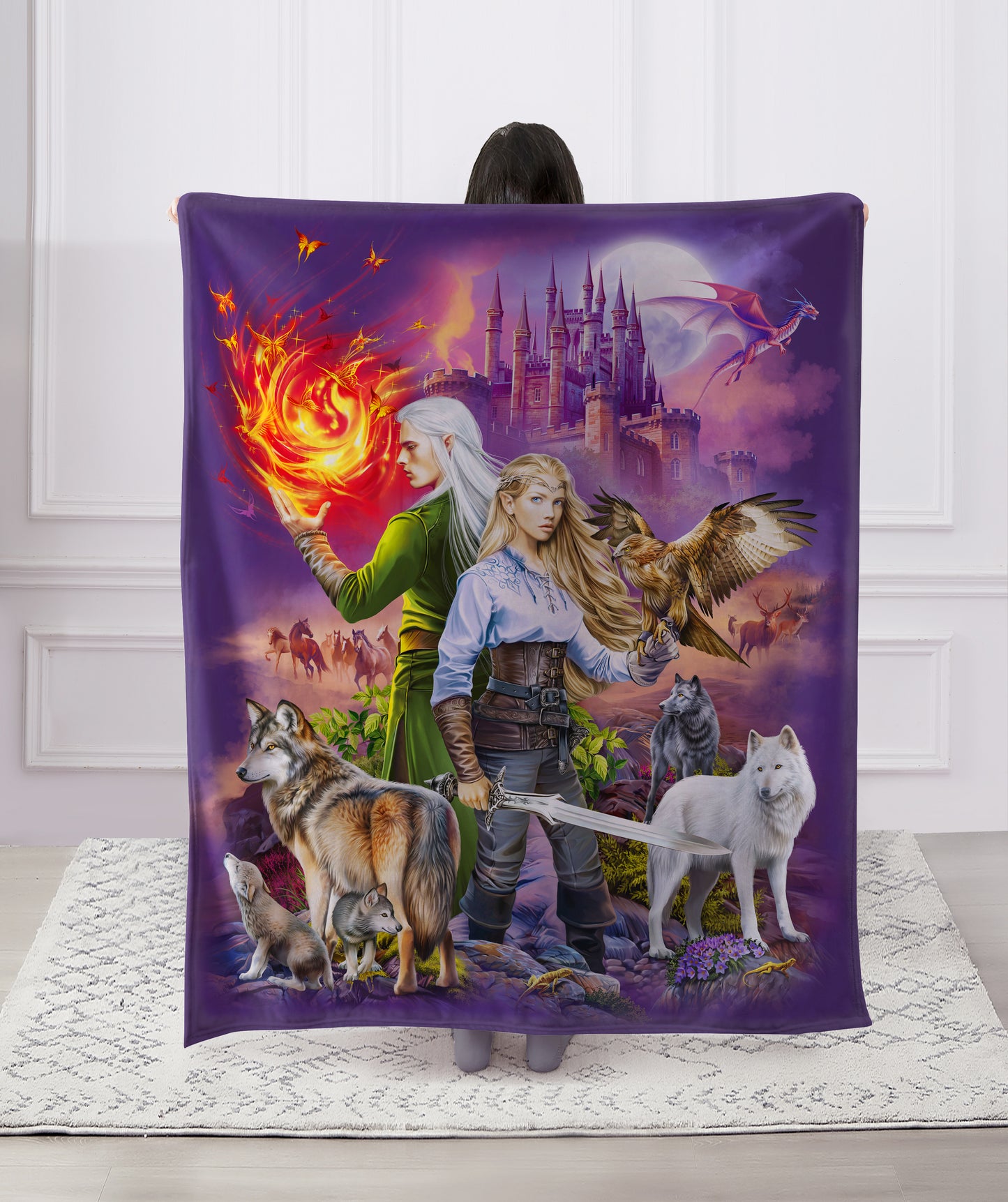 Regal Comfort - Elven Domain - Plush Decorative Throw Blanket 50"x60"