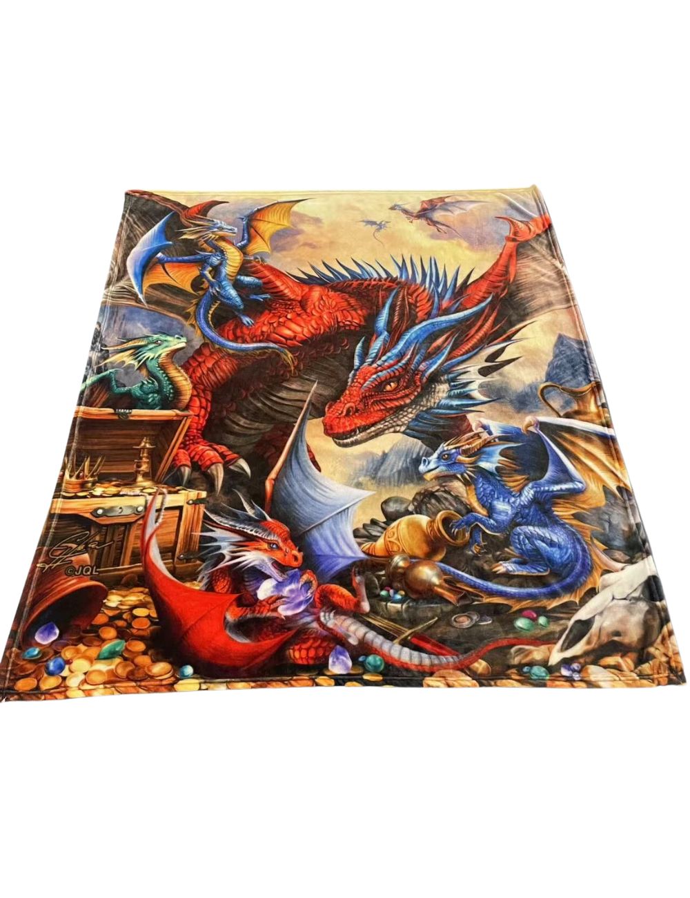 Regal Comfort - Dragon Hoard - Plush Decorative Throw Blanket 50"x60"