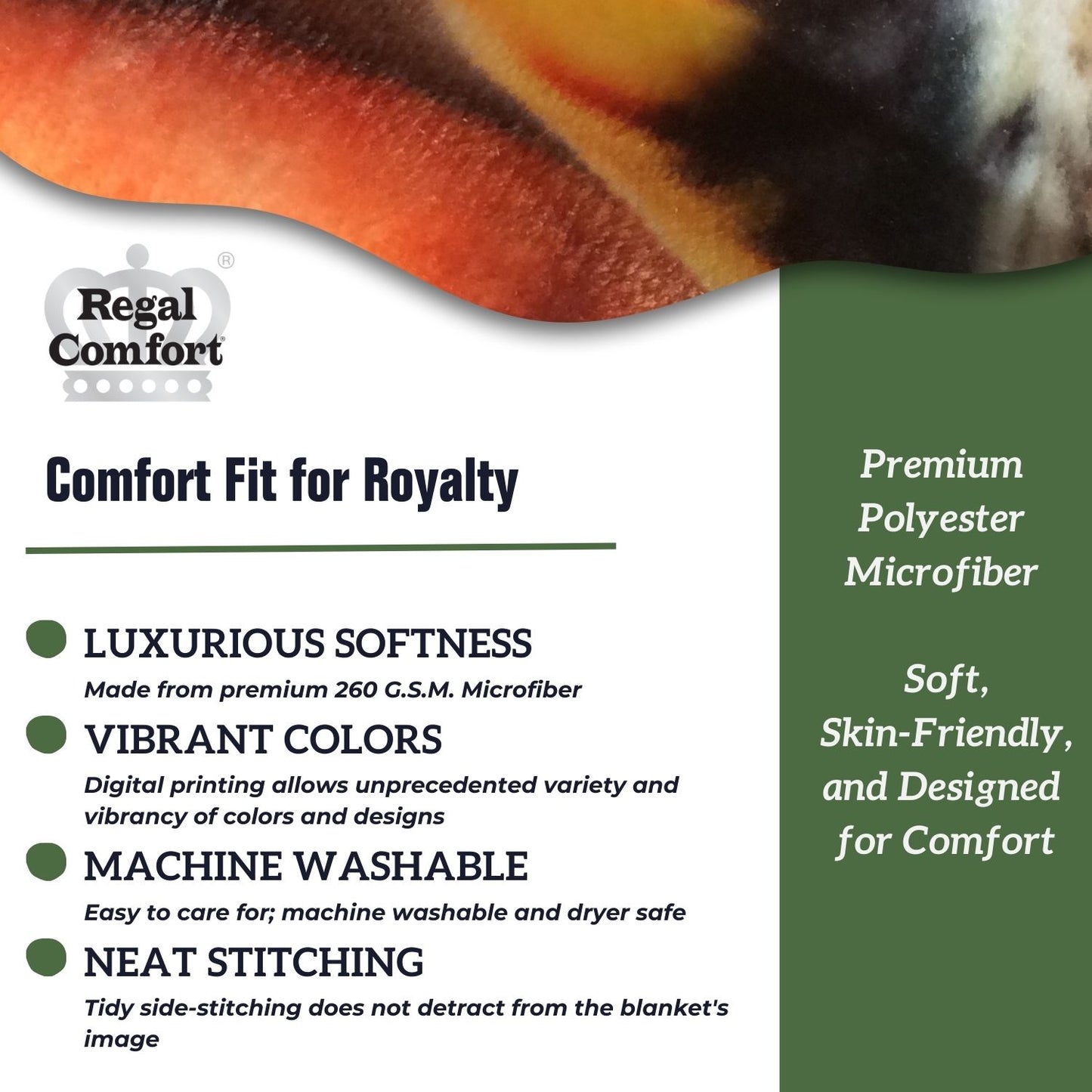 Regal Comfort - Jungle Wildlife - Plush Decorative Throw Blanket 50"x60"