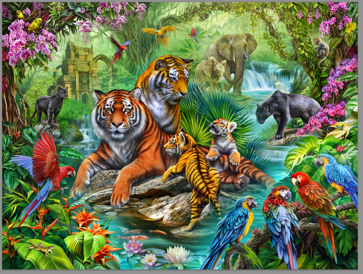 Regal Comfort - Jungle Wildlife - Plush Decorative Throw Blanket 50"x60"
