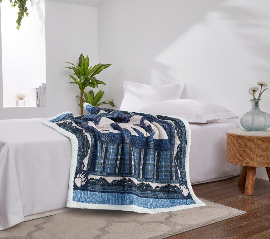 Virah Bella - Offspring - Quilted Sherpa Throw Blanket 50"x60"