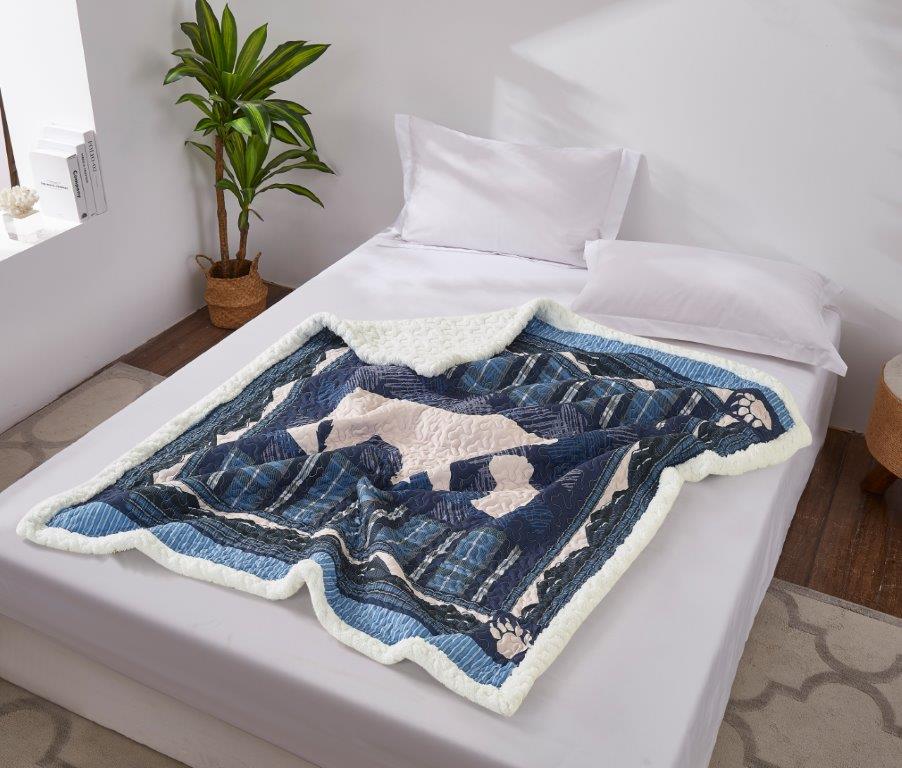 Virah Bella - Offspring - Quilted Sherpa Throw Blanket 50"x60"