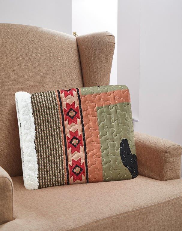 Virah Bella - Bear and Paw - Quilted Sherpa Throw Blanket 50"x60"