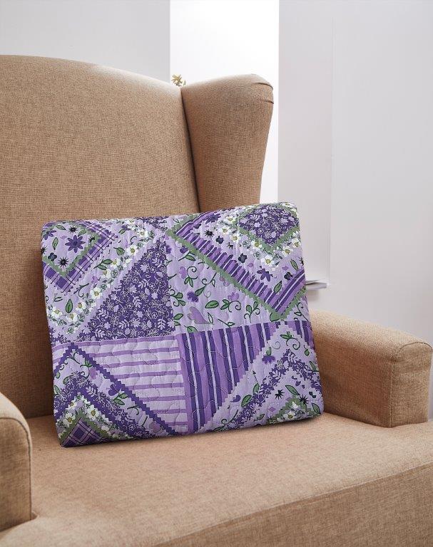 Virah Bella - Lavender Fields - Quilted Sherpa Throw Blanket 50"x60"