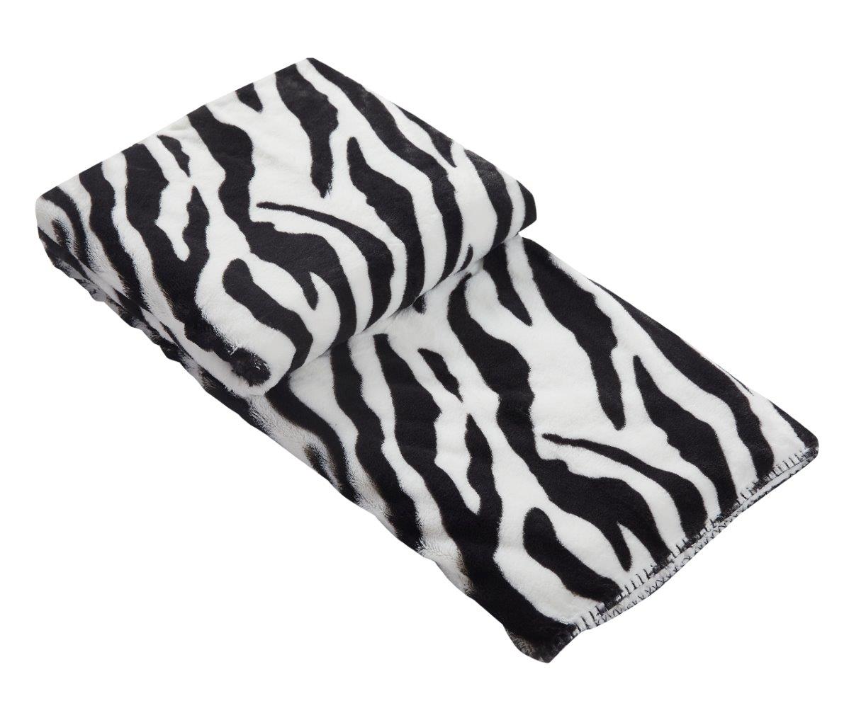 Regal Comfort - Zebra - Faux Fur Plush Throw Blanket 50"x70"
