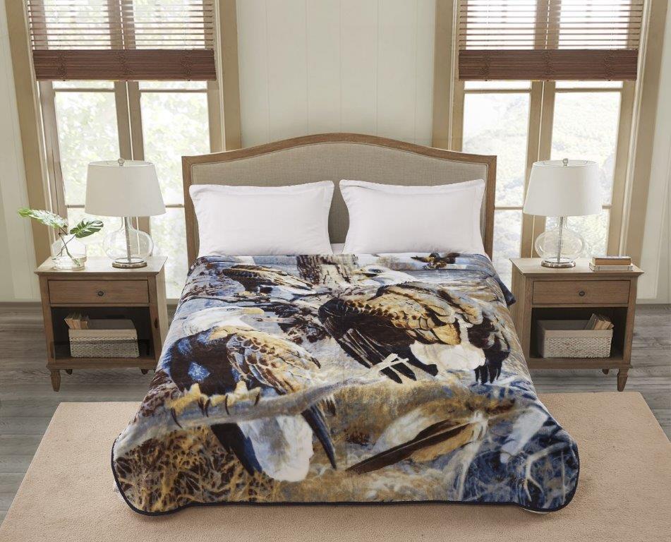 Regal Comfort - Eagle Collage - Plush Decorative Queen Size Blanket