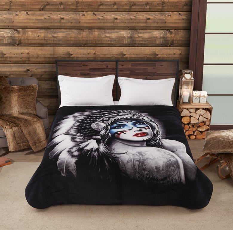 Regal Comfort - Indian Princess - Plush Decorative Queen Size Blanket