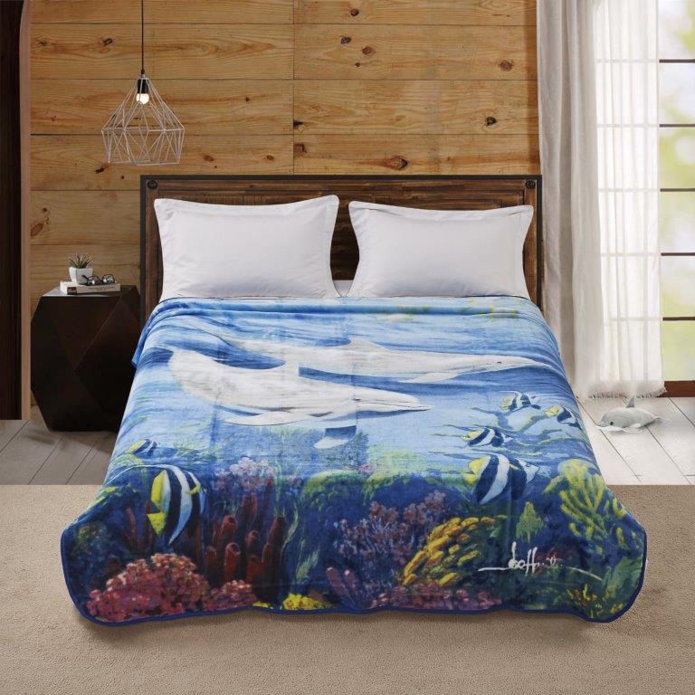 Regal Comfort - Dolphin - Plush Decorative Queen Size Blanket