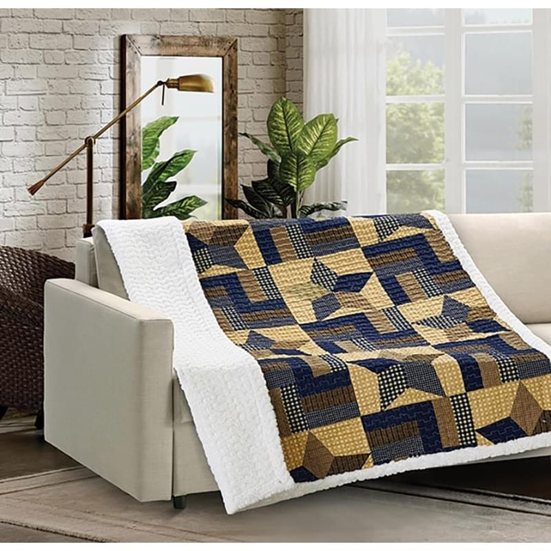 Virah Bella - Woodland Star - Quilted Sherpa Throw Blanket 50"x60"