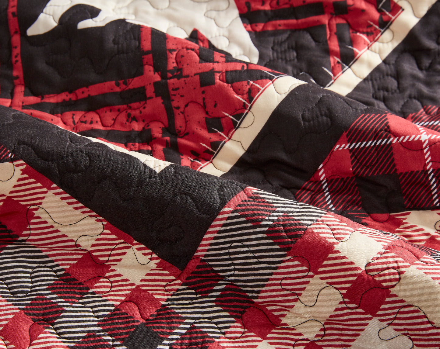 Virah Bella - Diamond Bear Lodge - Lightweight Reversible Quilt Set with Decorative Pillow Shams
