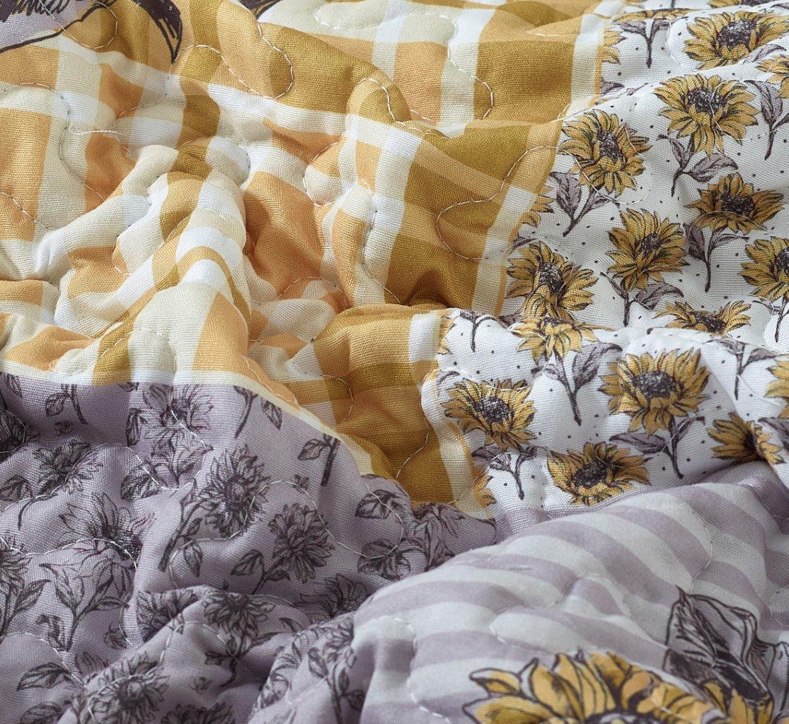 Virah Bella - Sunshine - Lightweight Reversible Quilt Set with Decorative Pillow Shams