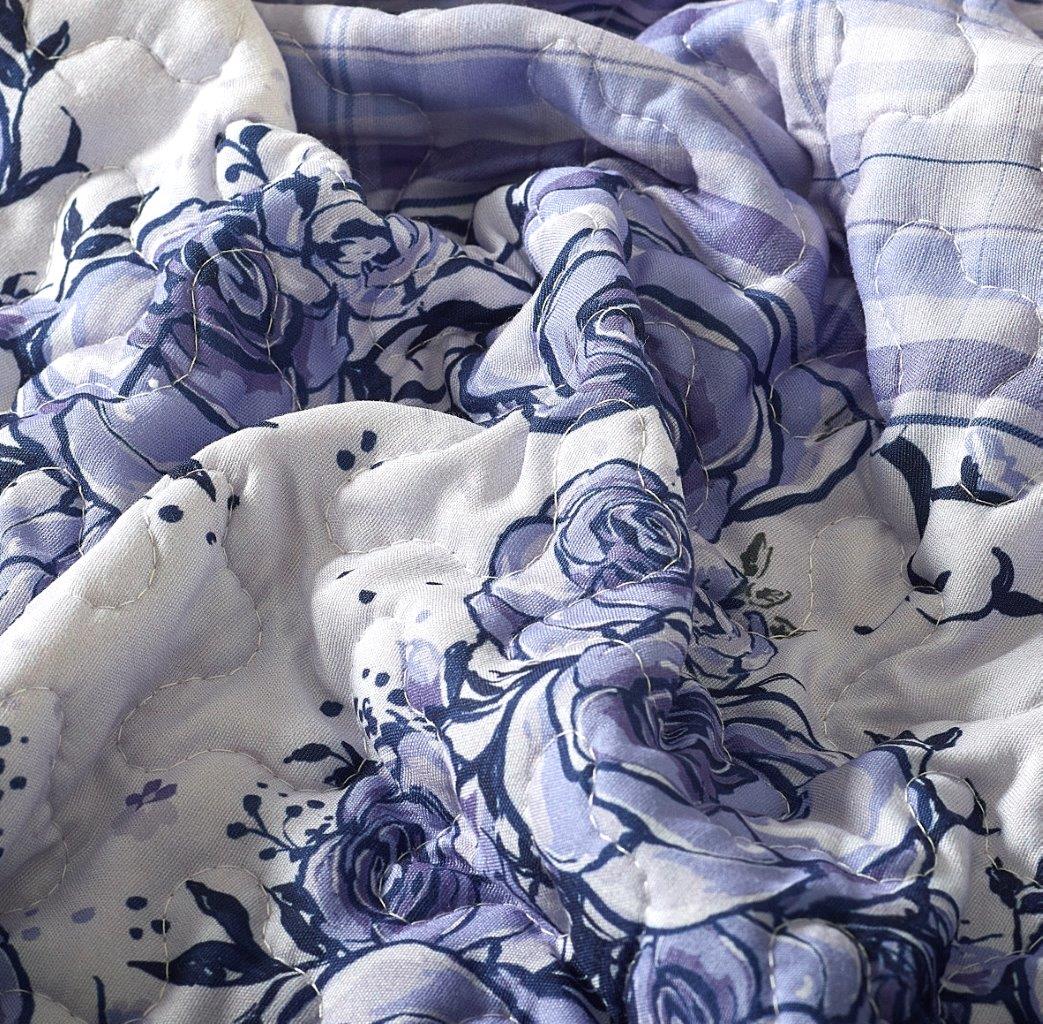 Virah Bella - Garden Walk in Bluebell - Lightweight Reversible Quilt Set with Decorative Pillow Shams