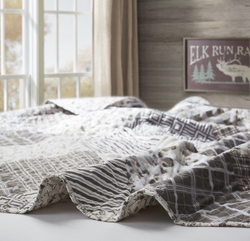 Virah Bella - Charming Grays - Lightweight Quilted Throw Blanket 50" x 60"