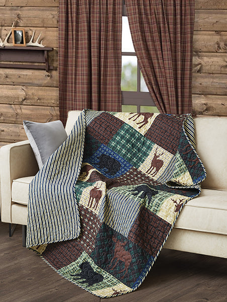 Virah Bella - Wilderness Patch - Lightweight Quilted Throw Blanket 50" x 60"