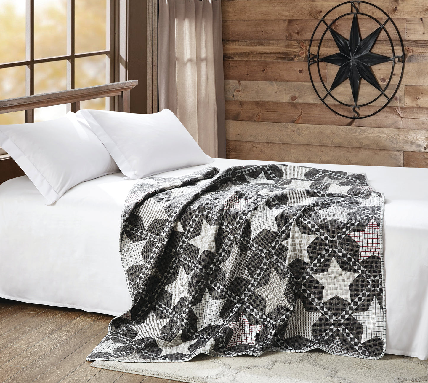 Virah Bella - Mountain Stars - Lightweight Quilted Throw Blanket 50" x 60"