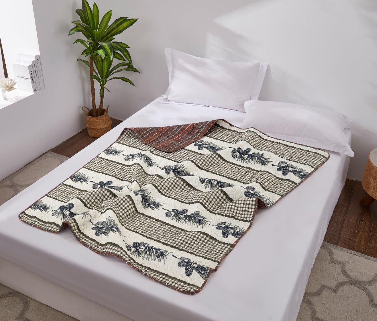 Virah Bella - Cascade Falls - Lightweight Quilted Throw Blanket 50" x 60"