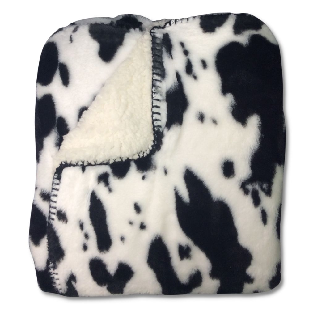 Regal Comfort - Cow Skin - Faux Fur Plush Throw Blanket 50"x70"