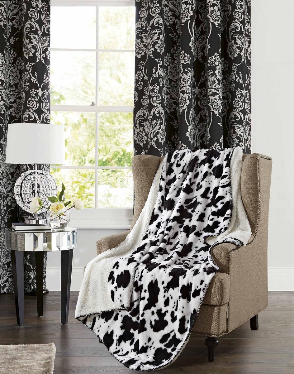 Regal Comfort - Cow Skin - Faux Fur Plush Throw Blanket 50"x70"