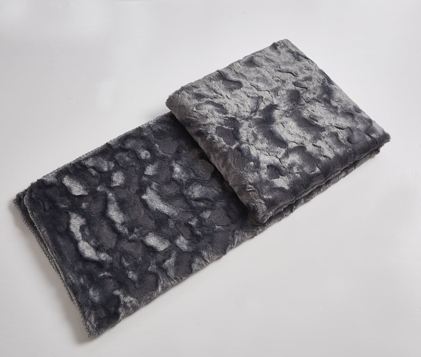 Regal Comfort - Brushed Slate - Faux Fur Plush Throw Blanket 50"x70"