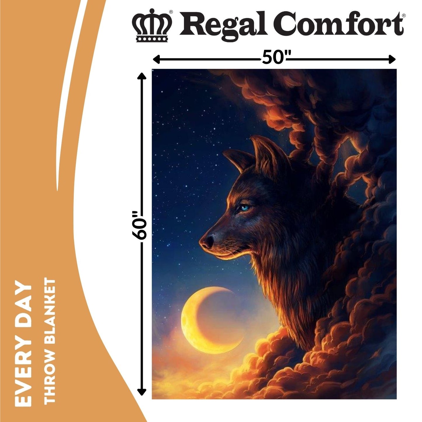 Regal Comfort - Night Guardian - Plush Decorative Throw Blanket 50"x60"