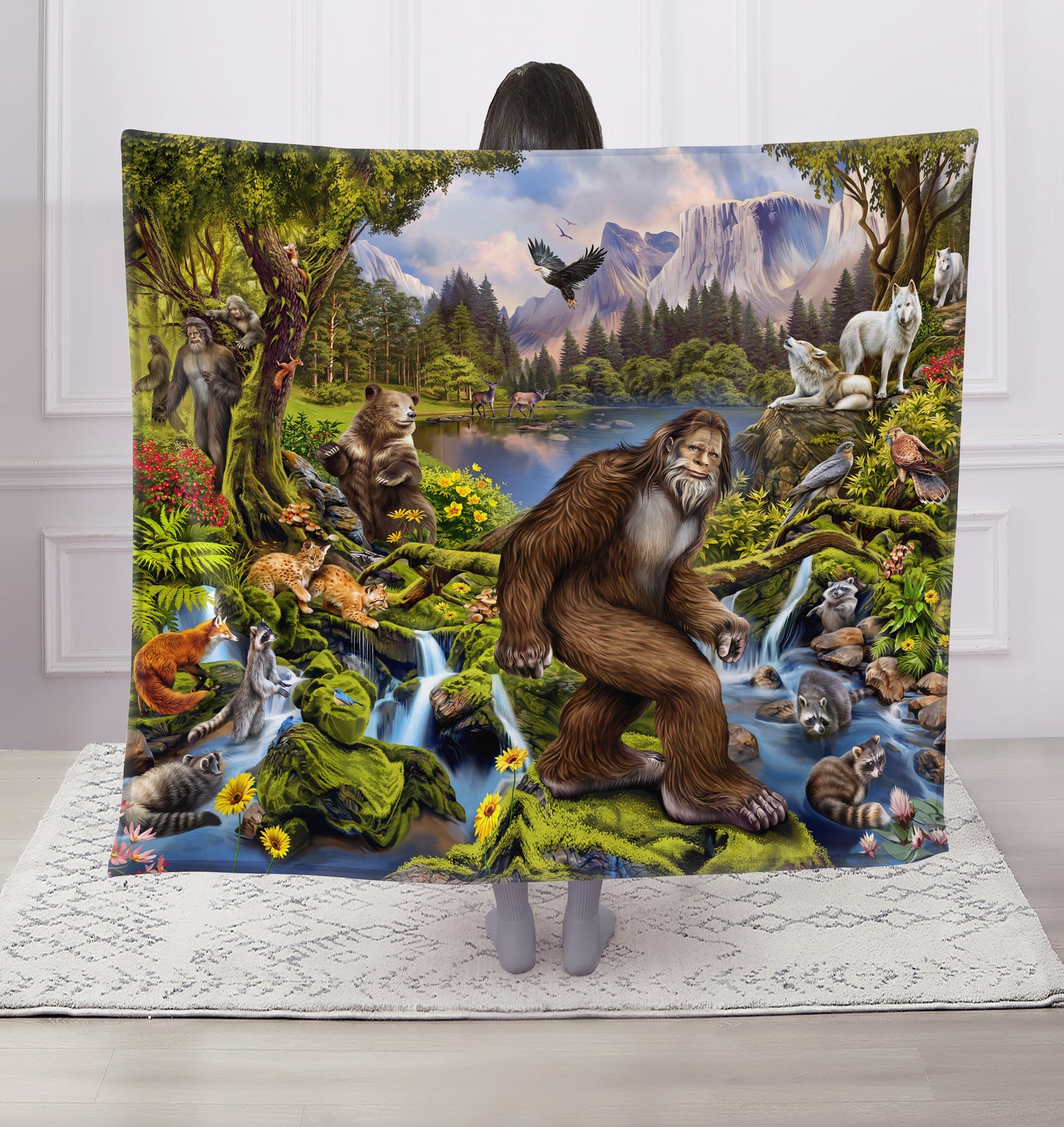 Regal Comfort - Land of the Bigfoot - Plush Decorative Throw Blanket 50"x60"