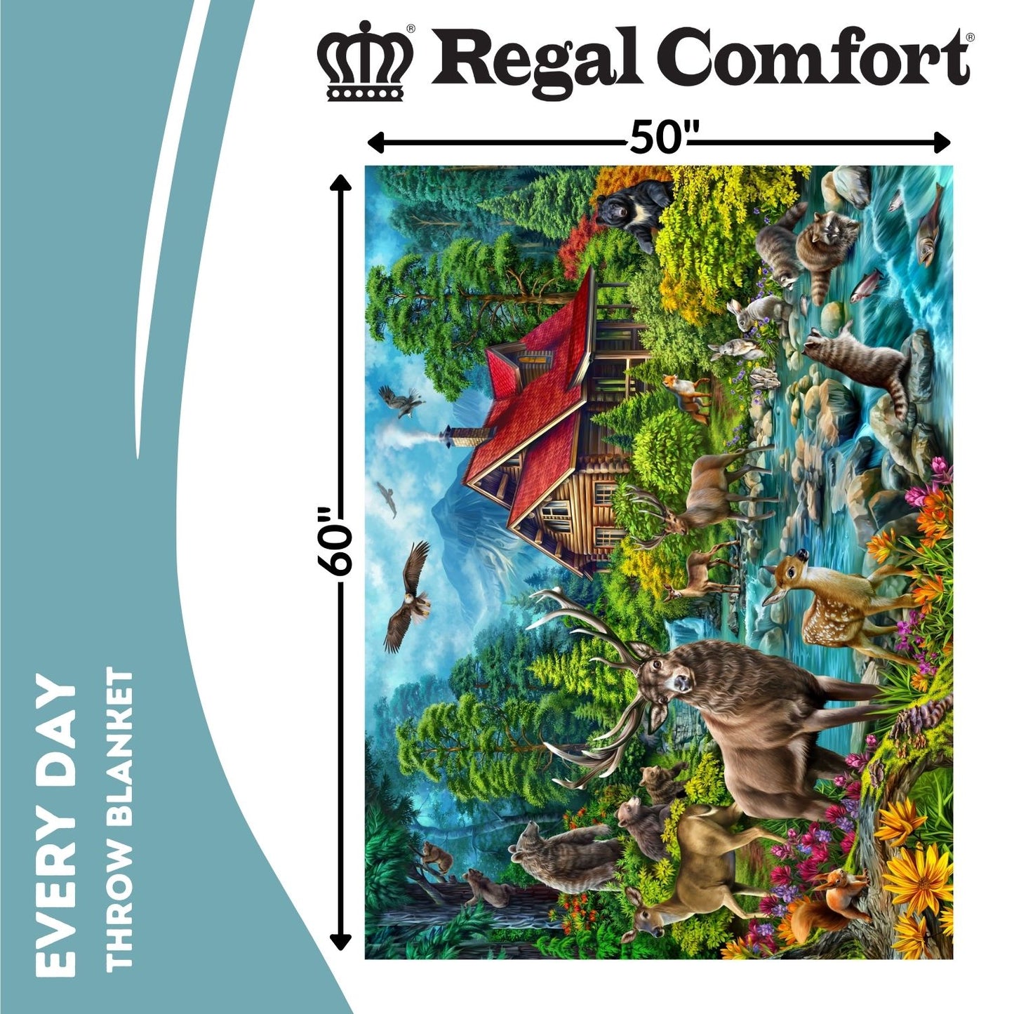 Regal Comfort - Mountain Valley - Plush Decorative Throw Blanket 50"x60"