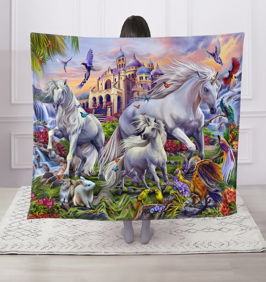 Regal Comfort - Unicorn Fantasy - Plush Decorative Throw Blanket 50"x60"