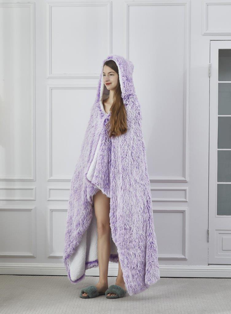 Regal Comfort - Orchid Frost - Faux Fur Wearable Throw