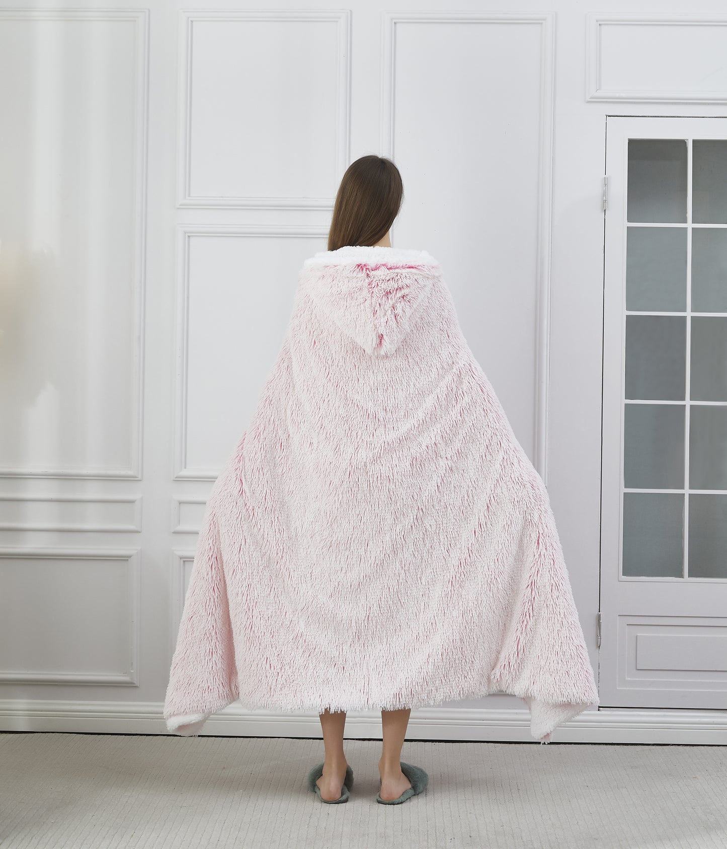 Regal Comfort - Bubblegum Frost - Faux Fur Wearable Throw