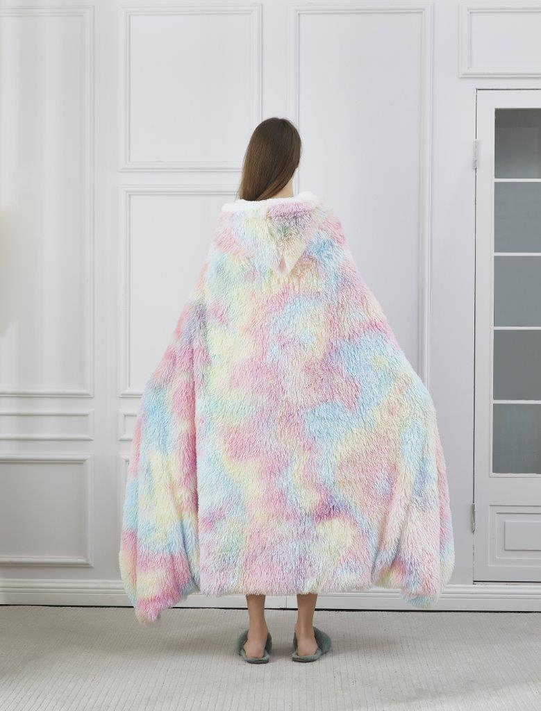 Regal Comfort Rainbow Frost Faux Fur Wearable Throw Duke Online