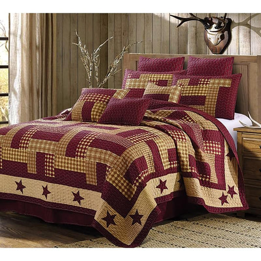 Virah Bella - Homestead Red - Lightweight Reversible Quilt Set with Decorative Pillow Shams