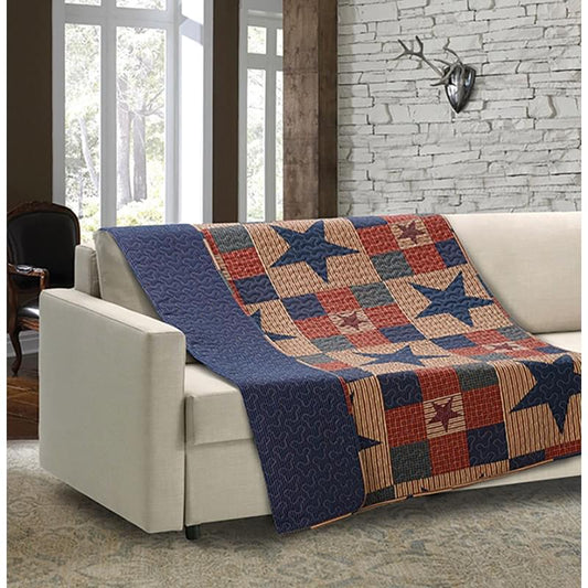 Virah Bella - Mountain Cabin Blue - Lightweight Quilted Throw Blanket 50" x 60"