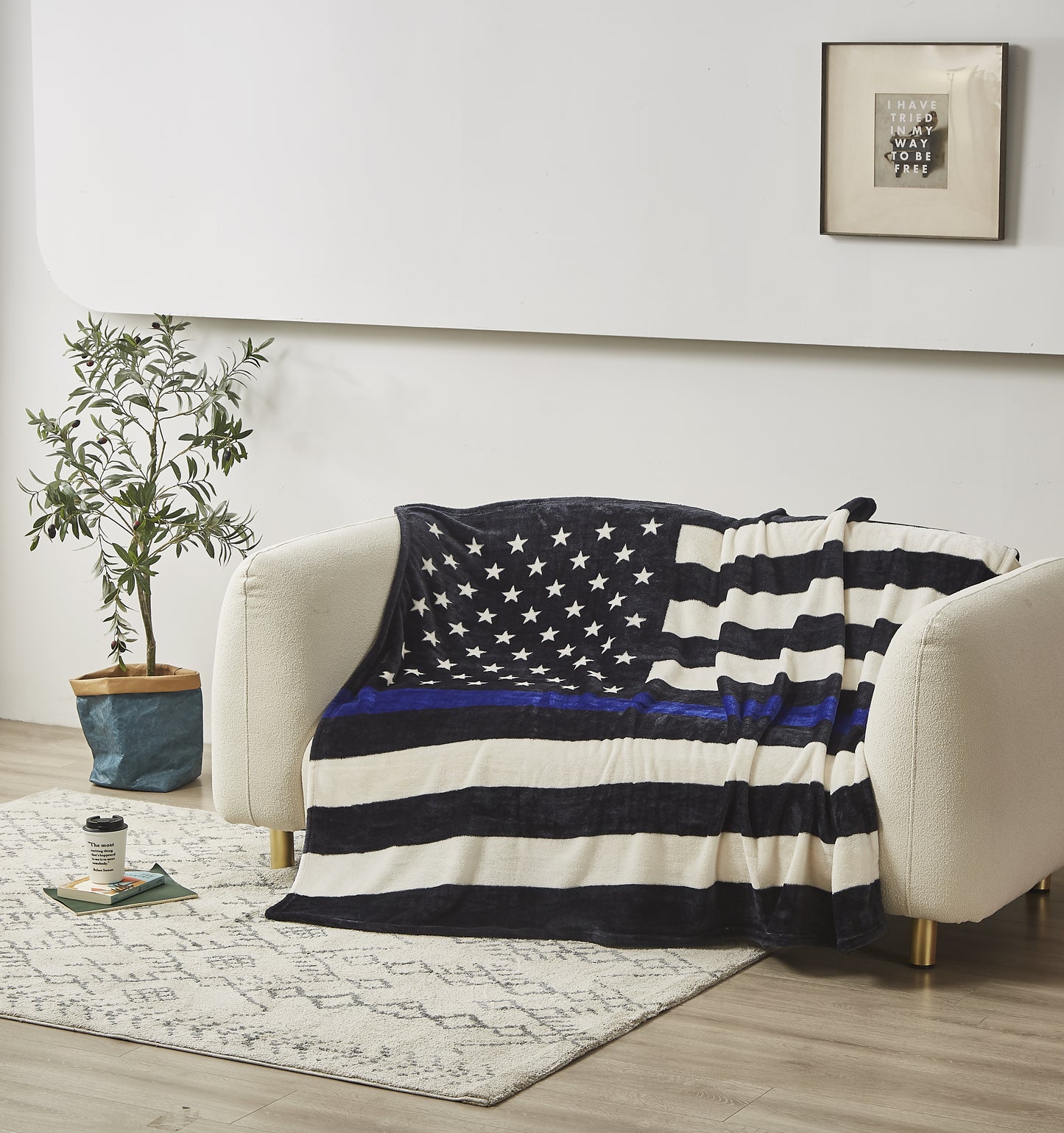 Regal Comfort - Police Department Flag - Plush Decorative Throw Blanket 50"x60"