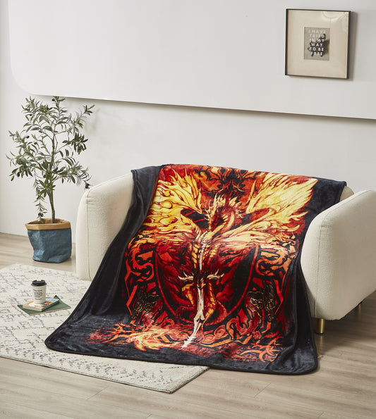 Regal Comfort - Dragon Flame Blade - Plush Decorative Throw Blanket 60"x80"