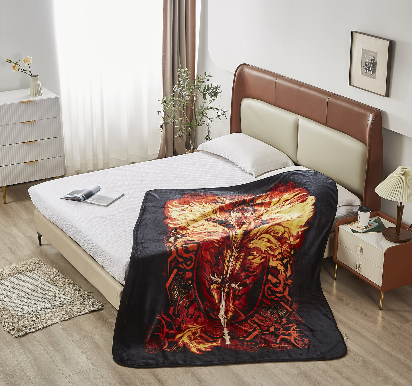 Regal Comfort - Dragon Flame Blade - Plush Decorative Throw Blanket 60"x80"