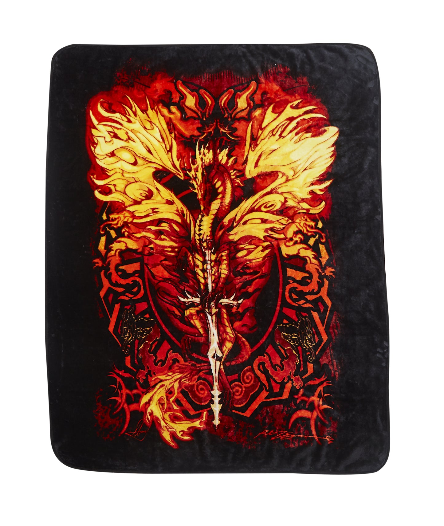 Regal Comfort - Dragon Flame Blade - Plush Decorative Throw Blanket 60"x80"