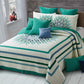 Virah Bella - Picolata Sunrise Teal - Lightweight Reversible Quilt Set with Decorative Pillow Shams