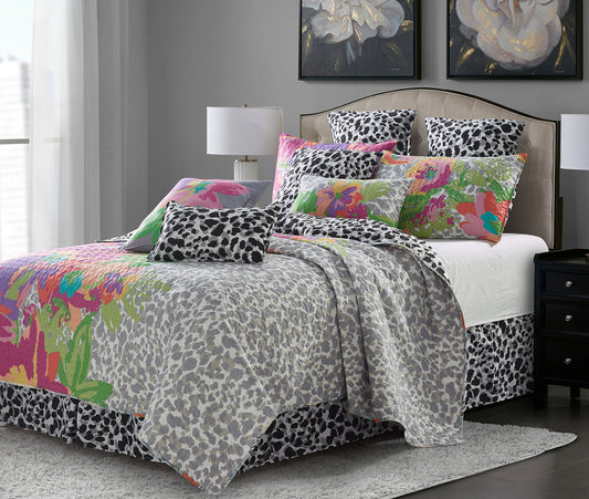 Virah Bella - Angelina - Lightweight Reversible Quilt Set with Decorative Pillow Shams