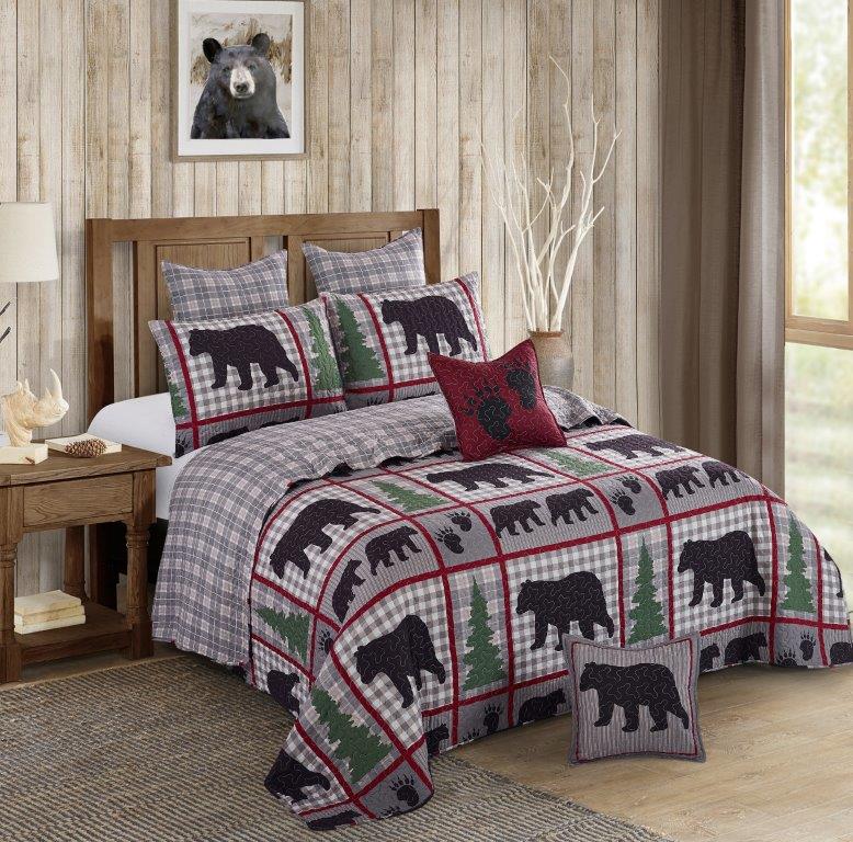 Virah Bella - Ashville - Lightweight Reversible Quilt Set with Decorative Pillow Shams